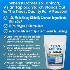 Tapioca Starch (2.5 LB) Gluten-Free GMO-Free for Making Boba Tea Pearls Baking