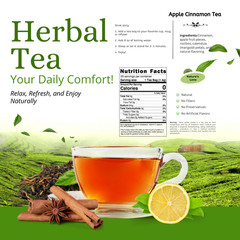 Apple Cinnamon Herbal Tea with Rooibos | Loose Leaf | Naturally Flavored