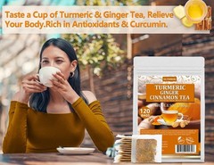 120 Turmeric, Ginger, Cinnamon Blend Tea Bags, 100% Natural & No Additives &…