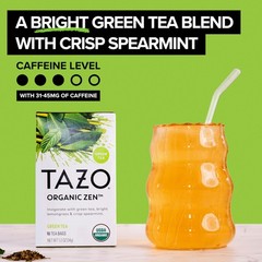 TAZO Organic Zen Green Tea Caffeinated w/ Refreshing Lemongrass & Spearmint 16ct