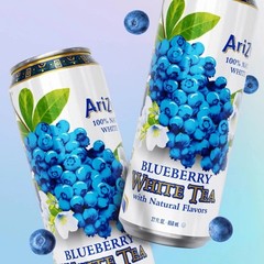 AriZona Blueberry White Tea – Big Can, 22 Fl Oz (Pack of 12)