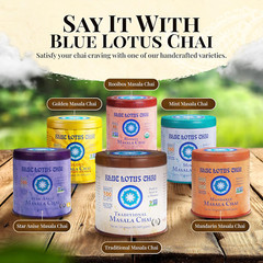 Blue Lotus Chai Tea – Traditional Masala Chai – Makes 100 Cups – 3 Ounce Masala