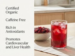 Hibiscus Tea, 1LB, Organic Flowers from Egypt – Cut & 16 Ounce