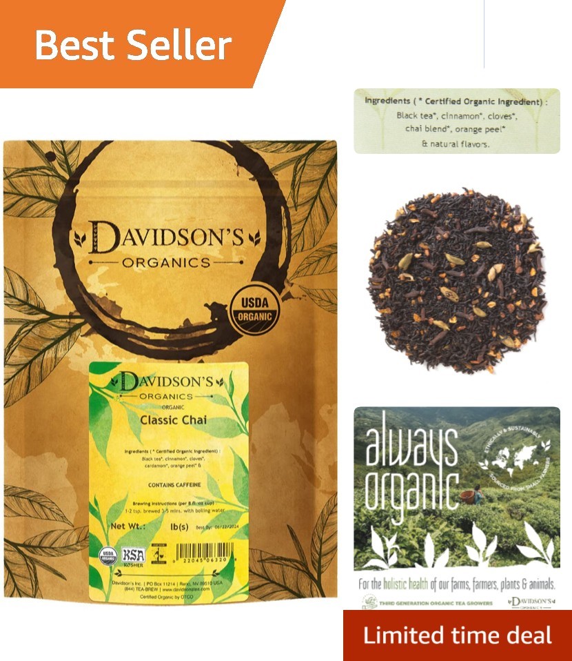 Classic Chai Tea – 16oz Loose Leaf Blend for Digestion & Stress Relief