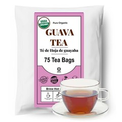 Organico Te Guayaba, Dried Guava Leaves, Hoja De Guayaba, Weight loss Tea 75Bags