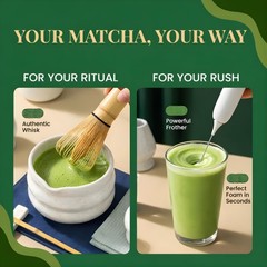Matcha Whisk Set with Bowl, Frother, Spoon, Sifter, Scoop, Stand – Complete Kit
