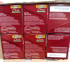 6 bxs (total 120ct) Black Tea Bags Twinings Decaffeinated Chai, BB 2028 READ