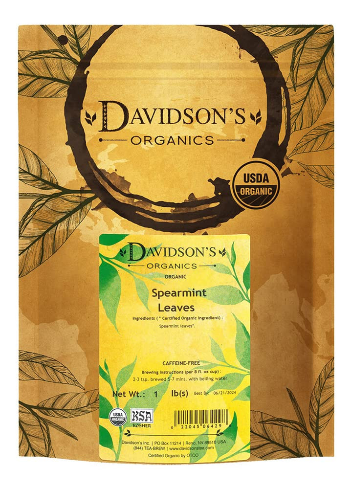 Davidson’S Tea Bulk Organic Spearmint Leaves, 16-Ounce Bag