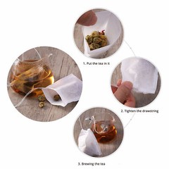 500 Disposable White Non-Woven EMPTY Tea Bags Drawstring Filter Bags for Spices