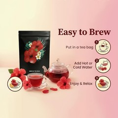 PiPi Tea Organic Hibiscus Tea Bags – Caffeine Free Herbal Tea Rich in Antioxi…