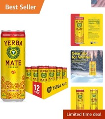 Flavorful Organic Yerba Mate – Cranberry Pomegranate Sparkling Beverage, 12-Pack