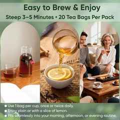 Oolong Tea Bags – Organic Whole Leaf Oolong – 20 Bags (5g Each) – Natural Relaxi