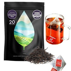 PiPi Tea Organic Oolong Tea Bags – Whole Leaf, 20 Bags (4g Each)-Cortisol &Ca US