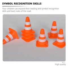 7x Model Traffic Cones Traffic Road Cones Construction Toys Model Traffic Signs