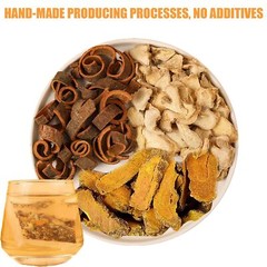 Turmeric, Ginger, Cinnamon Tea Bags, 100% Natural & No Additives & Caffeine Free