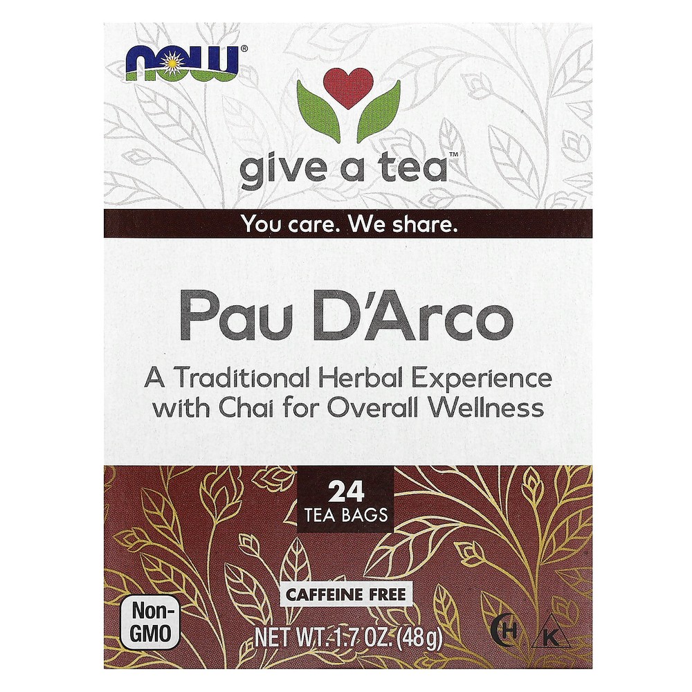 give a tea, Pau D’Arco, Caffeine-Free, 24 Tea Bags, 1.7 oz (48 g)