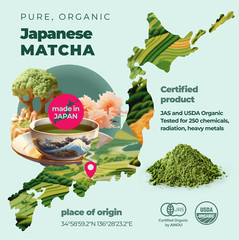 100% Natural Organic Japanese Matcha Green Tea Powder Unsweetened, 1.1 lbs
