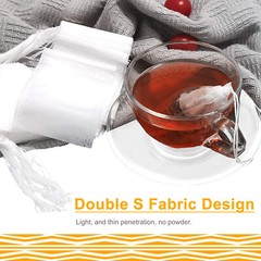 400Pcs Tea Bags Disposable Drawstring Flip Empty Teabags Herb Loose Teas Filters