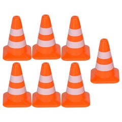 7x Model Traffic Cones Traffic Road Cones Construction Toys Model Traffic Signs