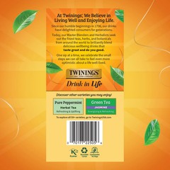 Twinings Lemon & ginger herbal Tea Bags, Caffeine Free, 50 Count Box.