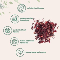Cut & Sifted Organic Hibiscus Flowers, 2 lbs | Perfect for Flavorful Brewed Tea
