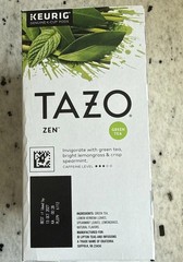 Tazo Zen Green Tea Keurig K-Cup Tea Pods 22 Count Exp Oct 2027 Lemongrass Mint