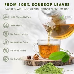 100% Pure Soursop Leaf Powder 4.5oz – Natural Graviola for Tea, Baking, Vegan, N