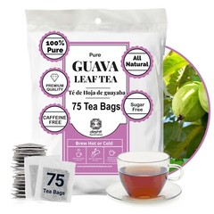 75 Organic Guava Leaf Tea Bags, 100% Pure Guava Tea, DiabeticTea
