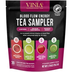 VINIA Tea Sampler, 4 Flavor Variety Pack. Made with organic Teas