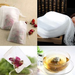 500 Disposable White Non-Woven EMPTY Tea Bags Drawstring Filter Bags for Spices