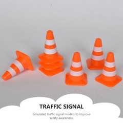 7x Model Traffic Cones Traffic Road Cones Construction Toys Model Traffic Signs
