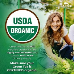 Zazzee USDA Organic Green Tea 20:1 Extract, 50% EGCG, 120 Count (Pack of 1)