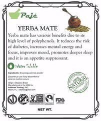 YERBA MATE BLACK TEA powder 8oz 1/2lb, water soluble, ENERGY , KOMBUCHA, PAJE