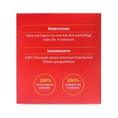 Baumann American Ginseng Tea – 20 Bags – Wisconsin Panax Herbal Tea