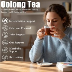 🔥PiPi Tea Organic Oolong Tea Bags, 20 Tea Bags – Natural Cortisol & Calming Tea