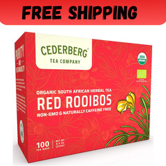 Red Rooibos Tea 100 Teabags Organic – Naturally Caffeine Free –